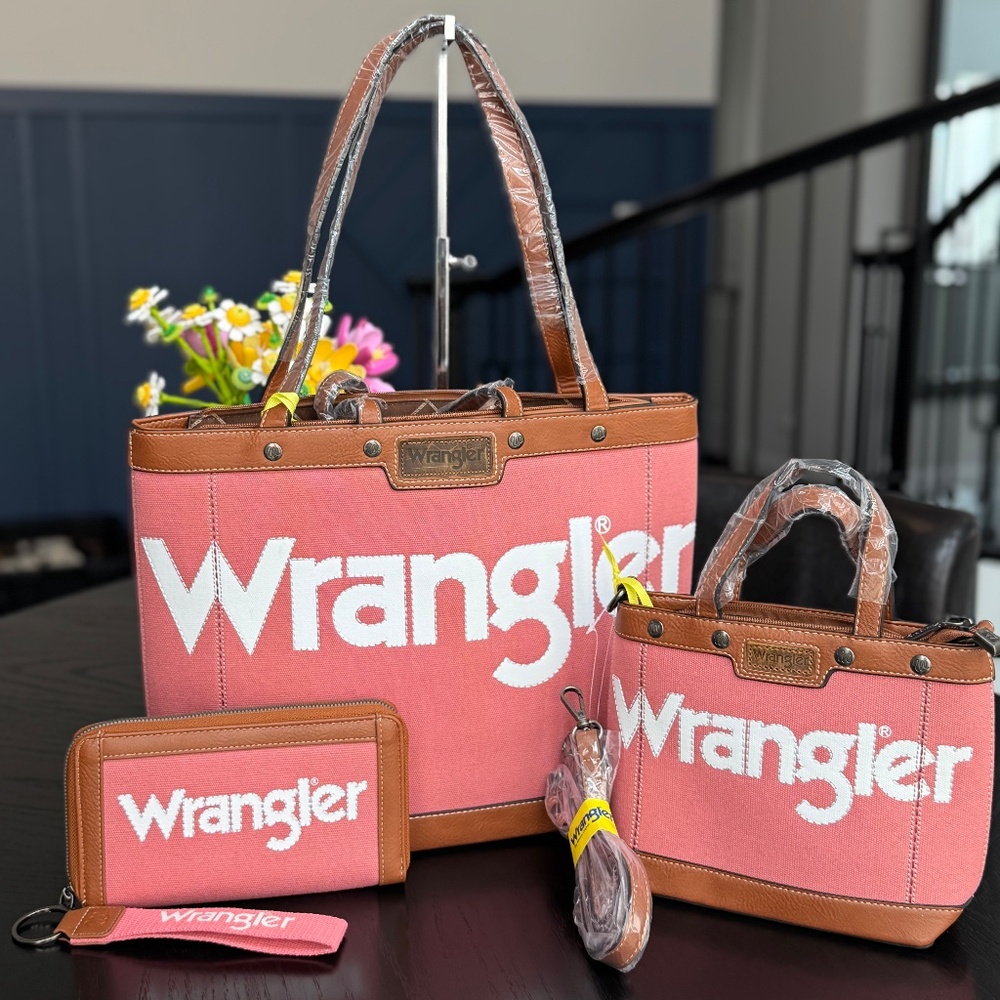 Wrangler 3PCS Set Shoulder Bag/ Crossbody/ Wallet Pink